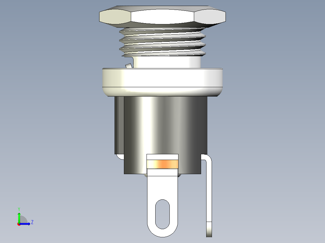 DC直流电源接头kls1-dc-025-2-0-stp左视图
