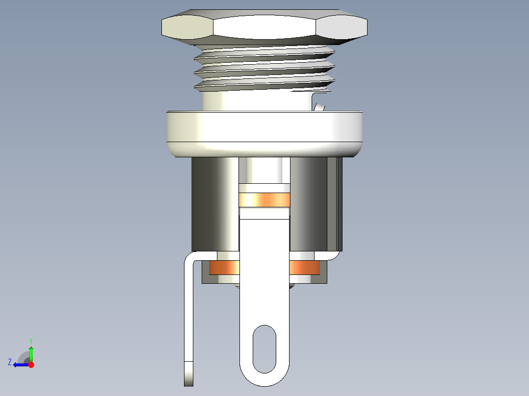DC直流电源接头kls1-dc-025-2-0-stp右视图