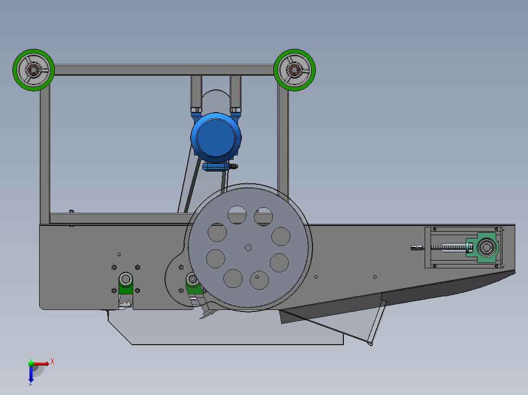 牧草粉碎机揉丝刀设计俯视图