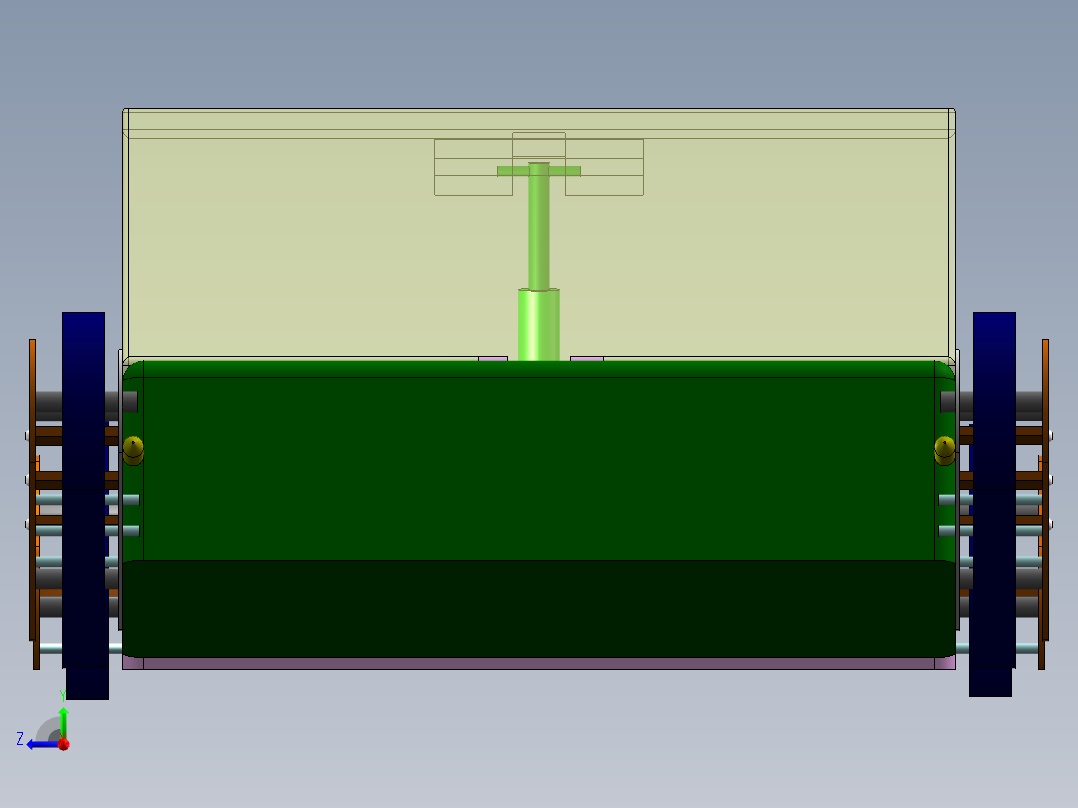 爬楼移动载物小车右视图