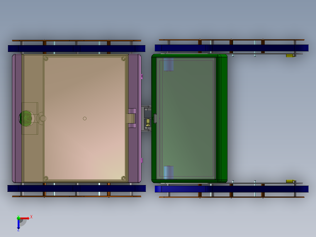 爬楼移动载物小车俯视图