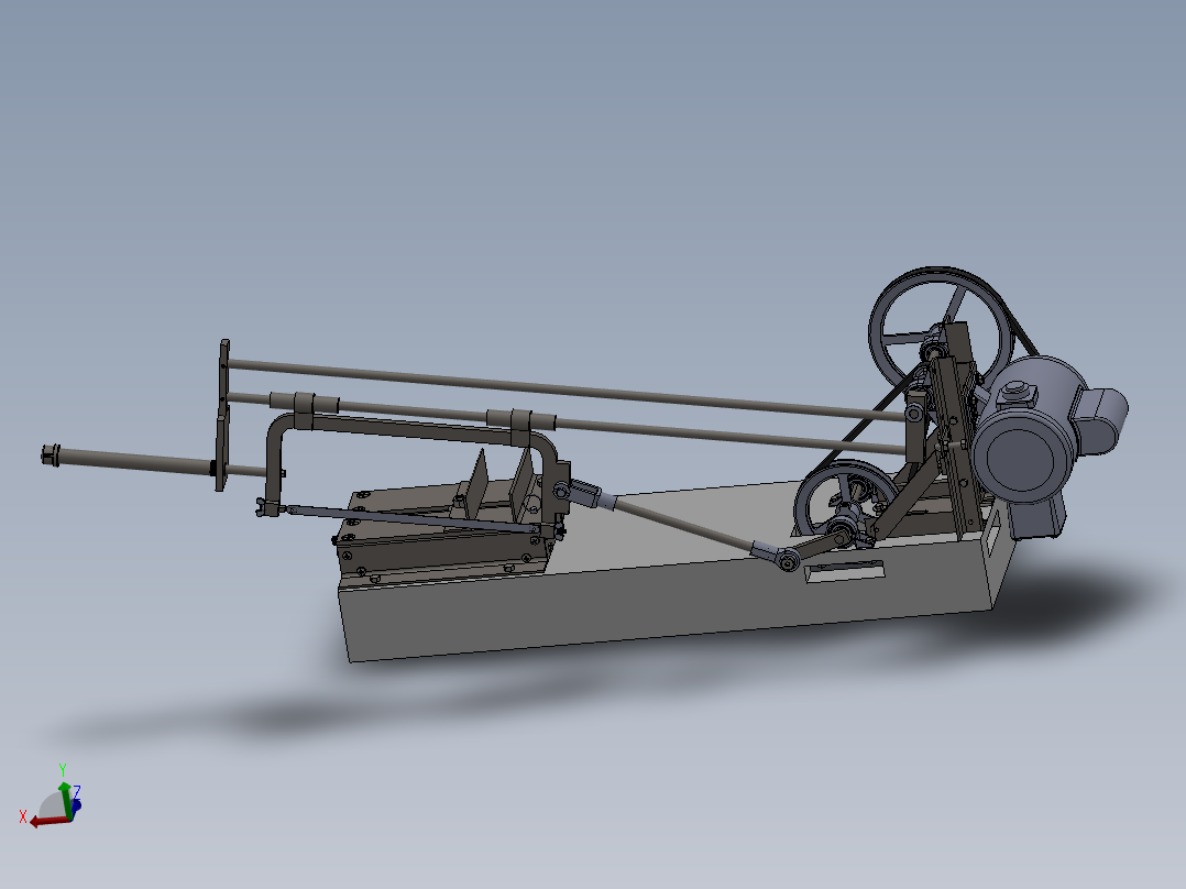 金工锯床电动弓锯3D模型图纸 Solidworks设计