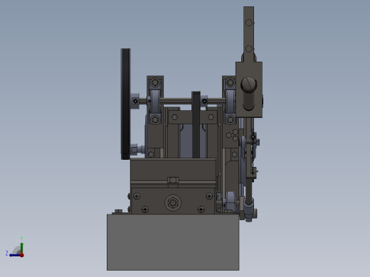金工锯床电动弓锯3D模型图纸 Solidworks设计右视缩略图