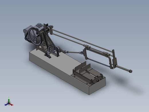 金工锯床电动弓锯3D模型图纸 Solidworks设计正等轴测缩略图
