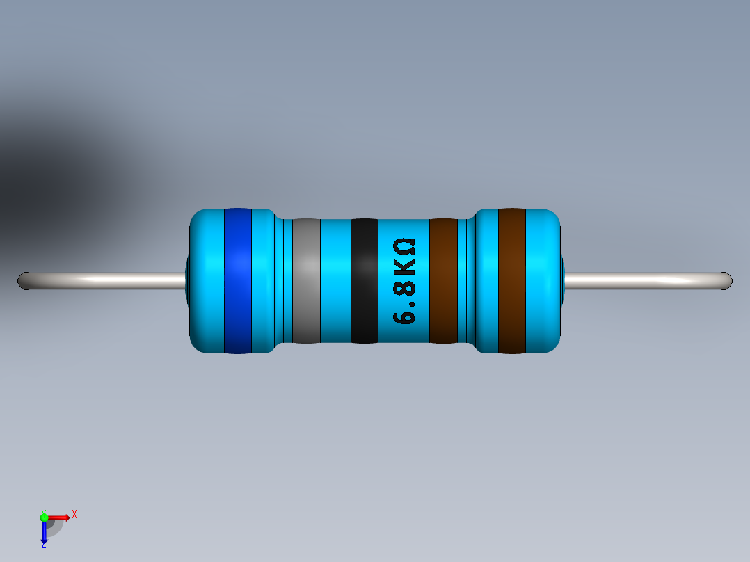 电容器 二极管 电阻器-Resistor 6.8K Ohm 1 Watt主视图