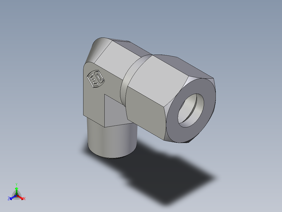 卡套式工业通用硬管接头EO_Male_stud_elbow_WE10LR71主视图