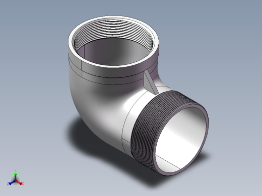 弯头-等径内外丝 DN80正等轴测缩略图