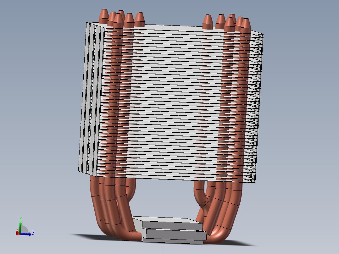 单面六铜管散热器