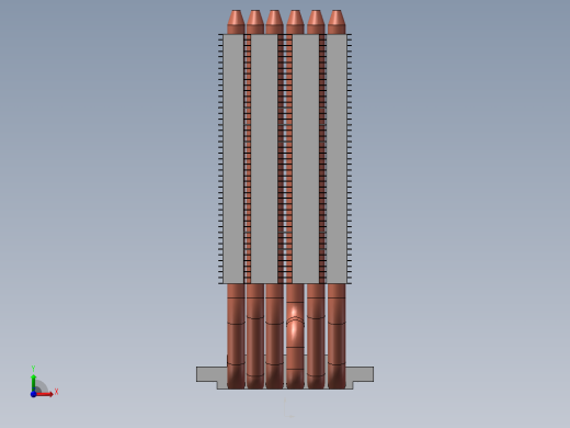单面六铜管散热器前视缩略图