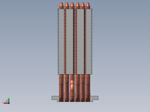 单面六铜管散热器后视缩略图