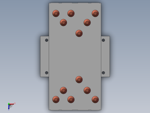 单面六铜管散热器俯视缩略图
