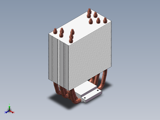 单面六铜管散热器正等轴测缩略图
