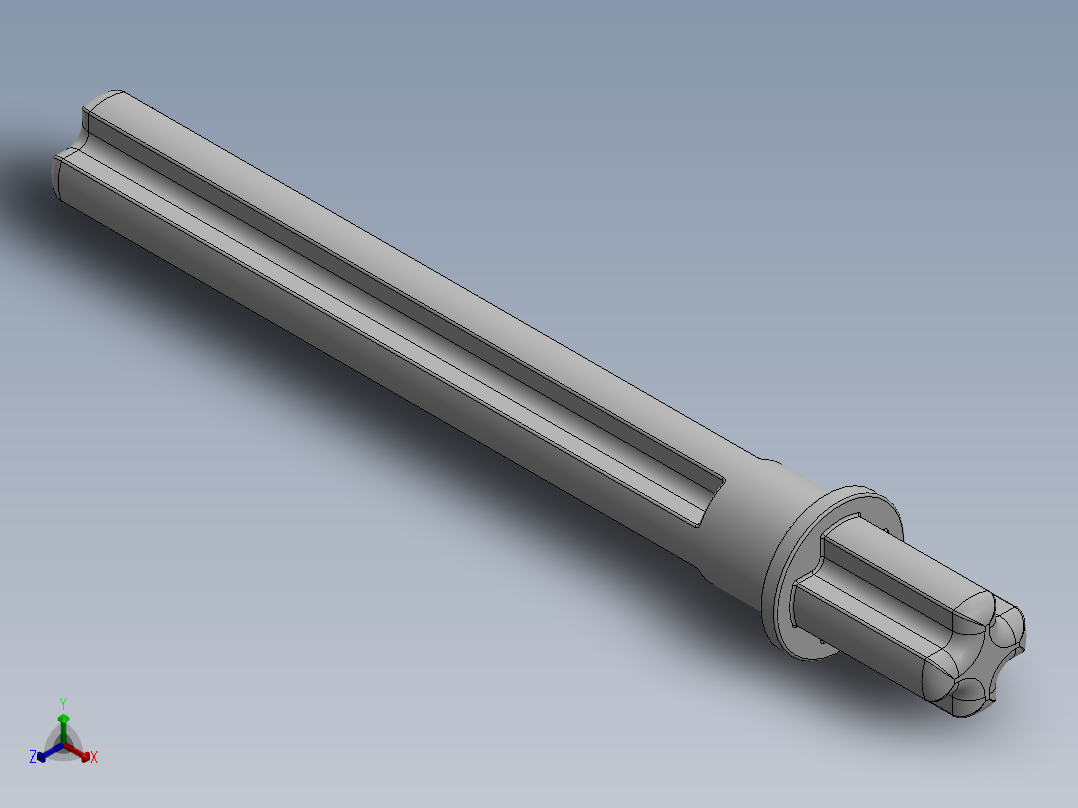 乐高机械组车桥-32209 White Technic Axle 5.5 with Stop正等轴测图