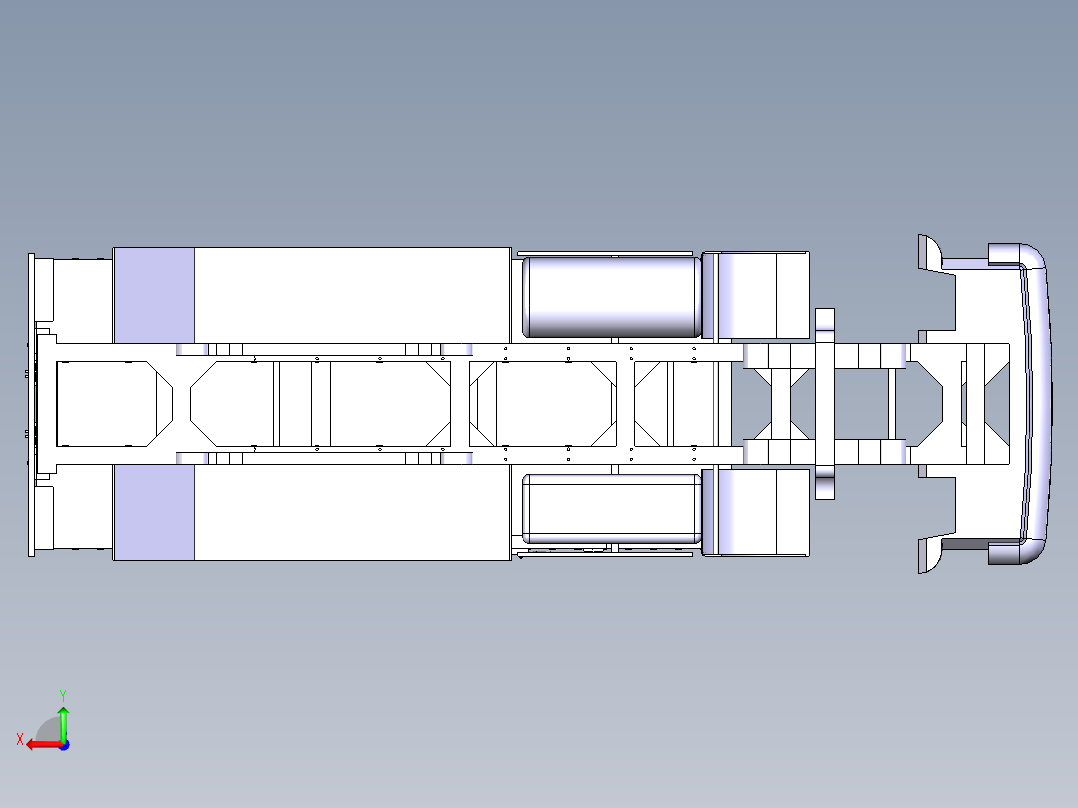厢式货车车厢CAD及三维CATIA图后视图