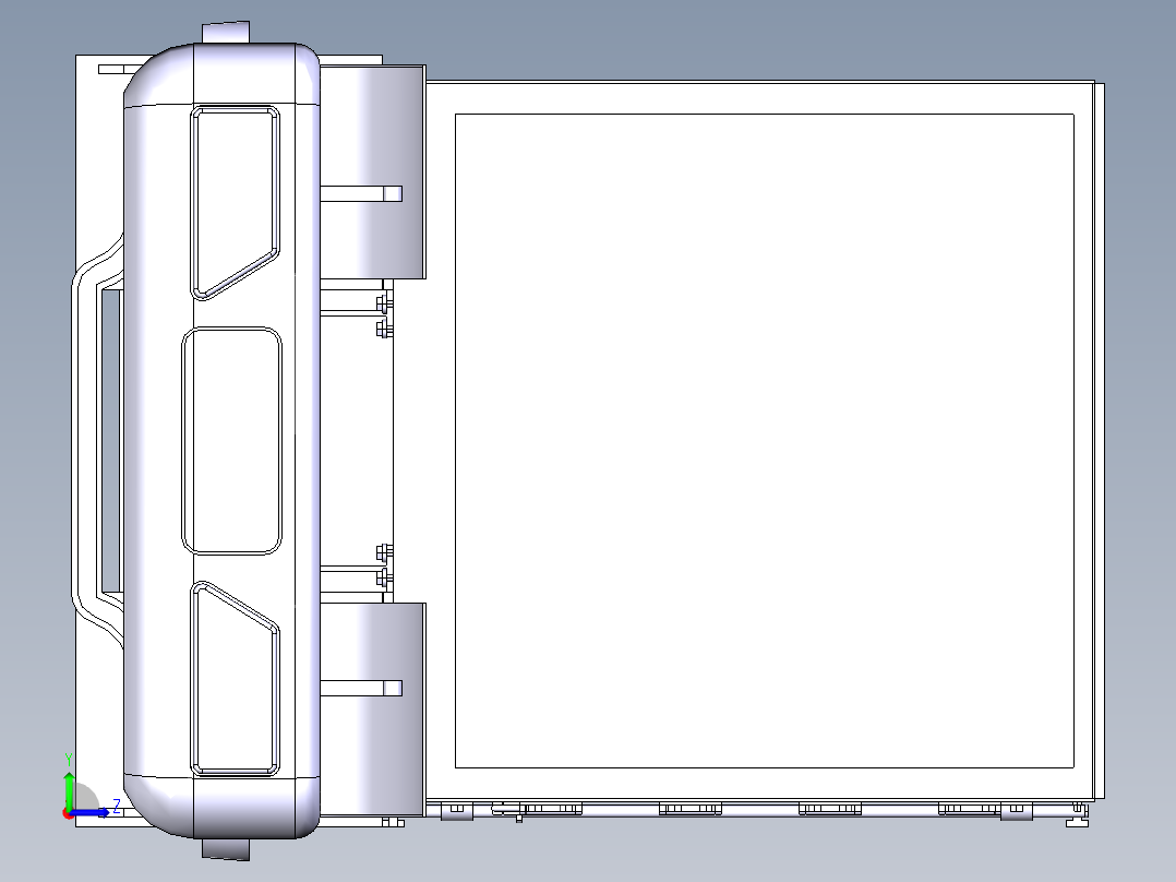 厢式货车车厢CAD及三维CATIA图左视图