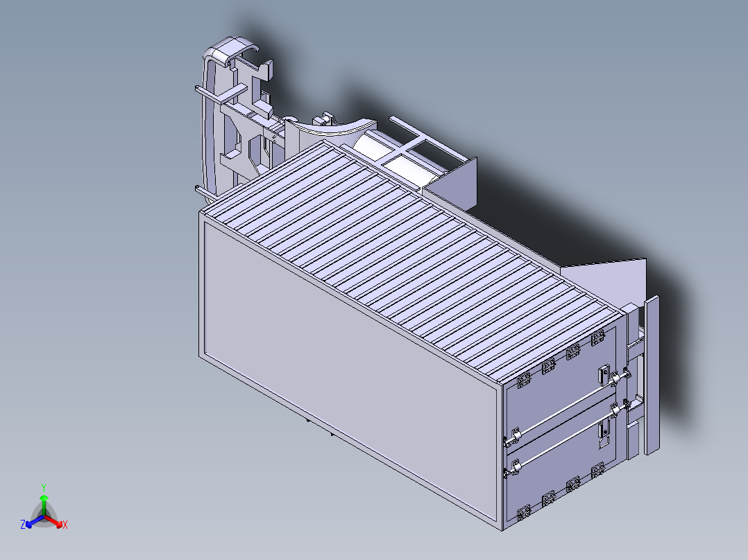 厢式货车车厢CAD及三维CATIA图正等轴测图