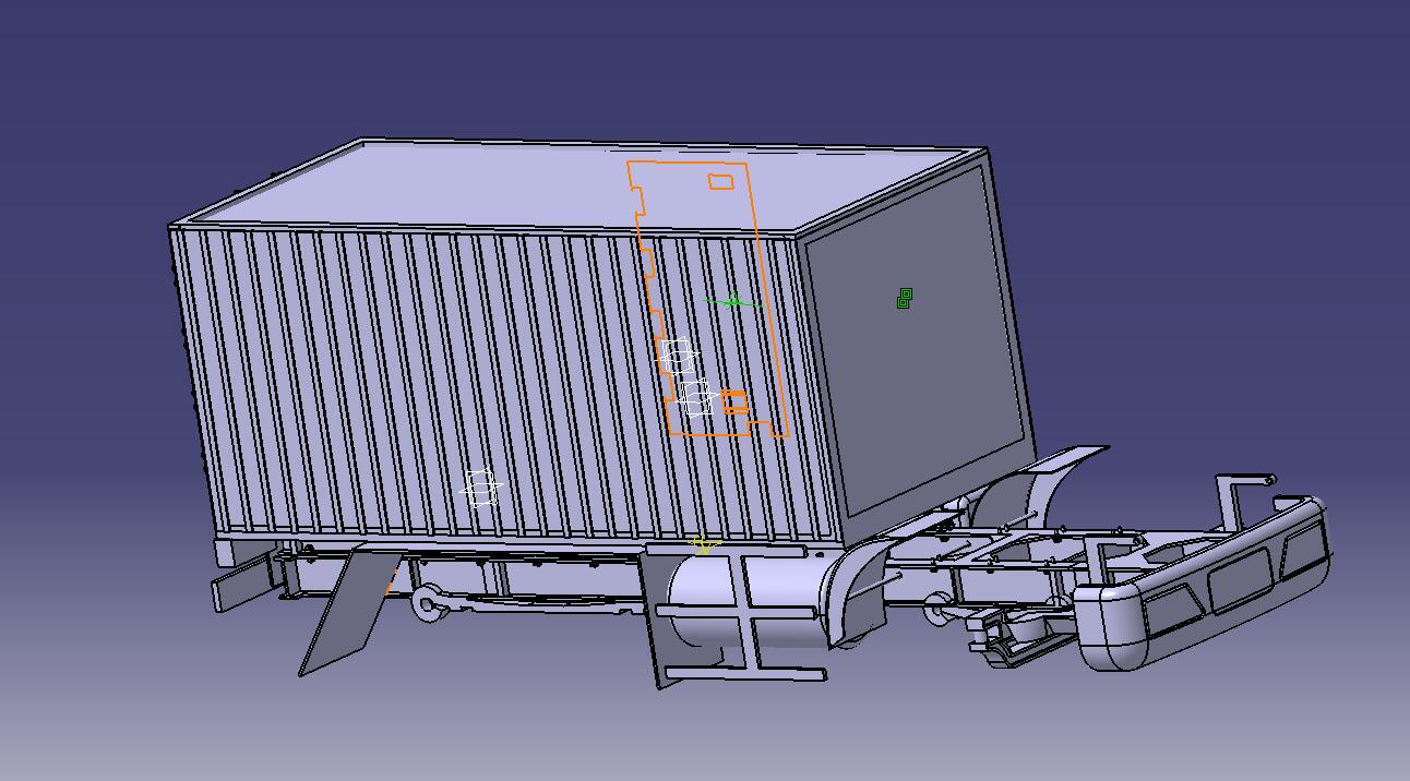 厢式货车车厢CAD及三维CATIA图