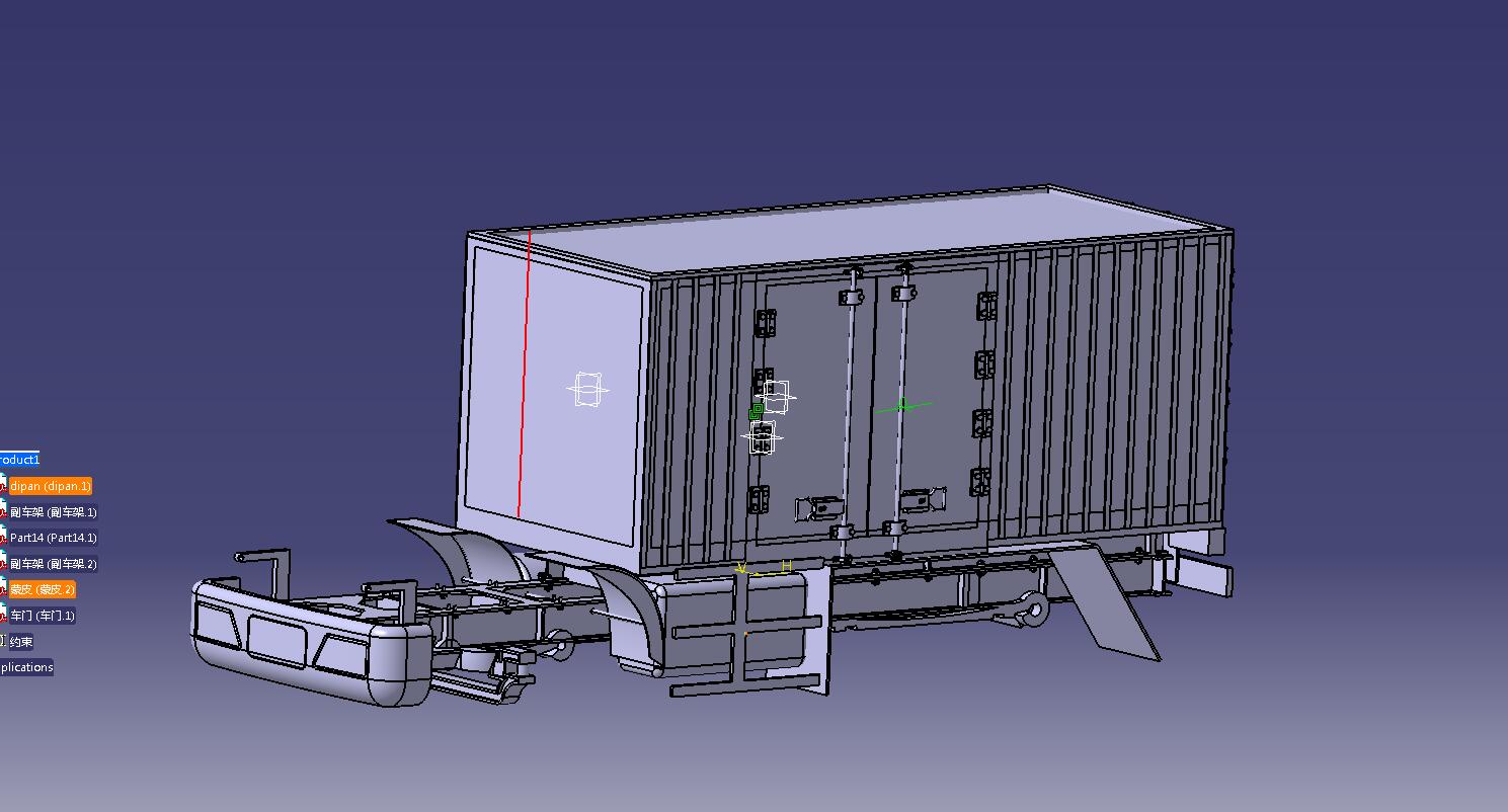 厢式货车车厢CAD及三维CATIA图