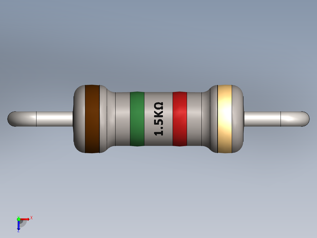 电容器 二极管 电阻器-Resistor 1.5K Ohm主视图