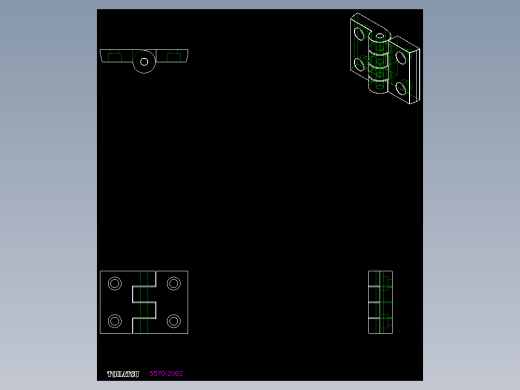 鋁合金蝶型鉸鏈(B)5570-2D多系列多零件图纸模型
