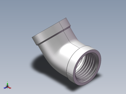 弯头-45°等径 DN15正等轴测缩略图