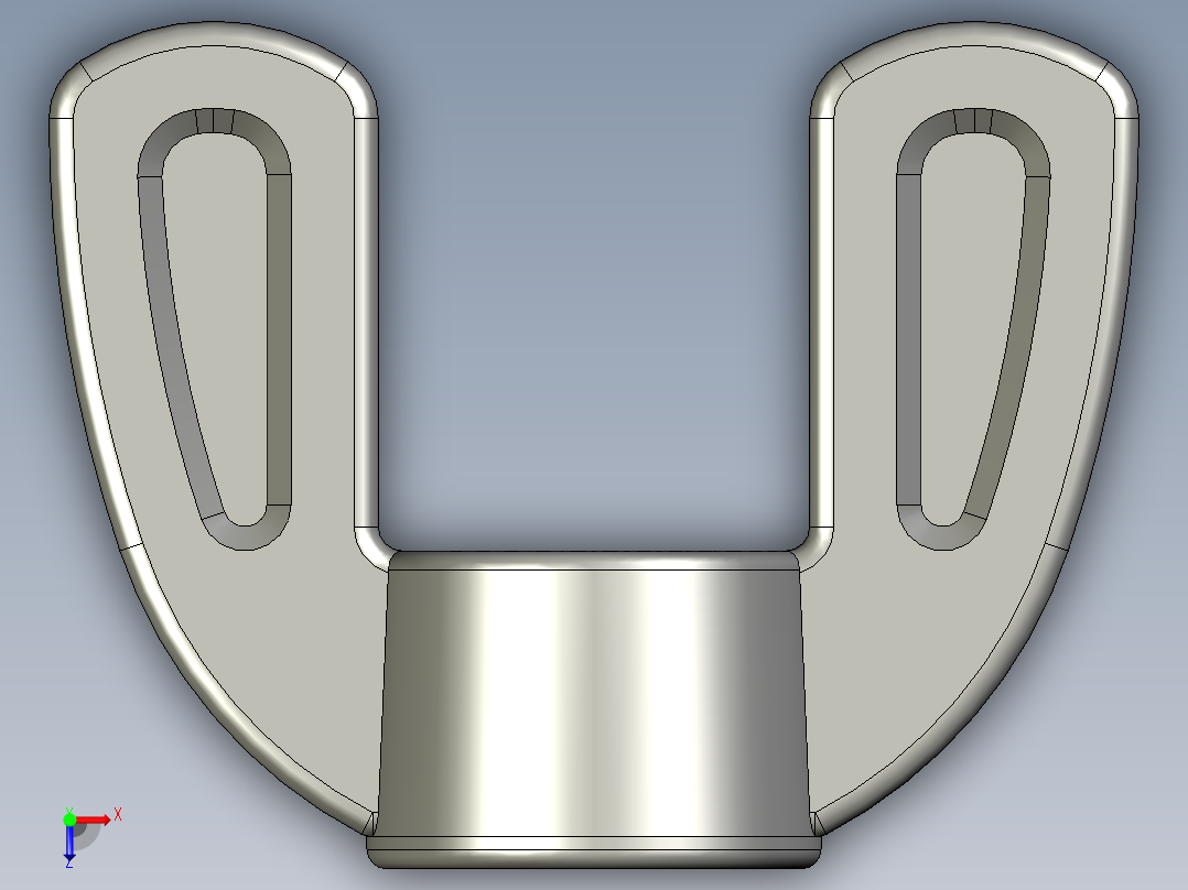 WING NUT 0.25in-20 Thread size 15-32in Base Diameter.STEP俯视图