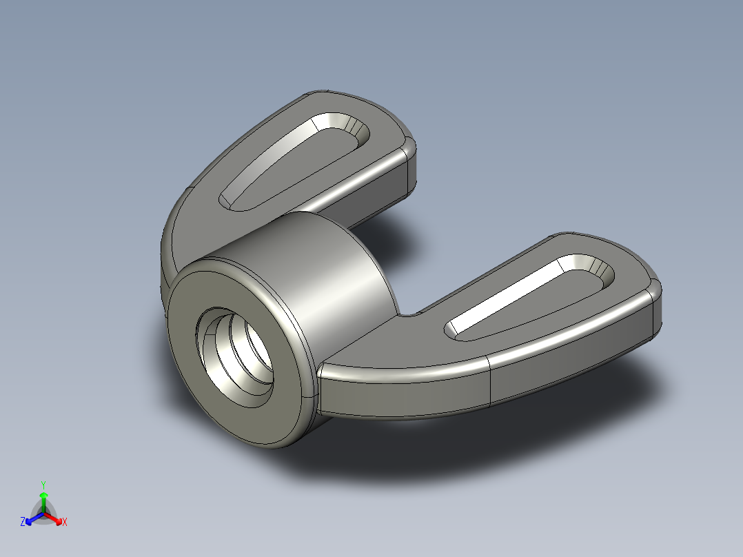 WING NUT 0.25in-20 Thread size 15-32in Base Diameter.STEP正等轴测图