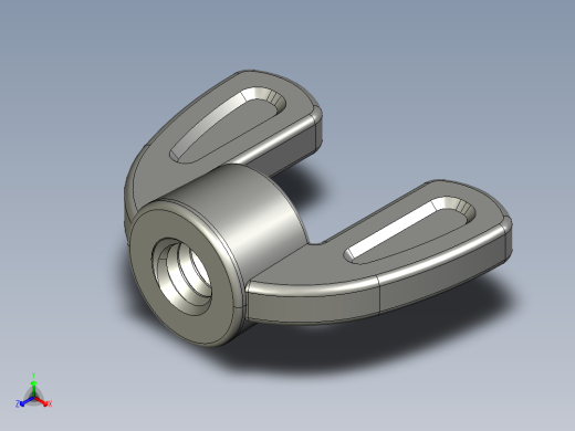 WING NUT 0.25in-20 Thread size 15-32in Base Diameter.STEP正等轴测缩略图