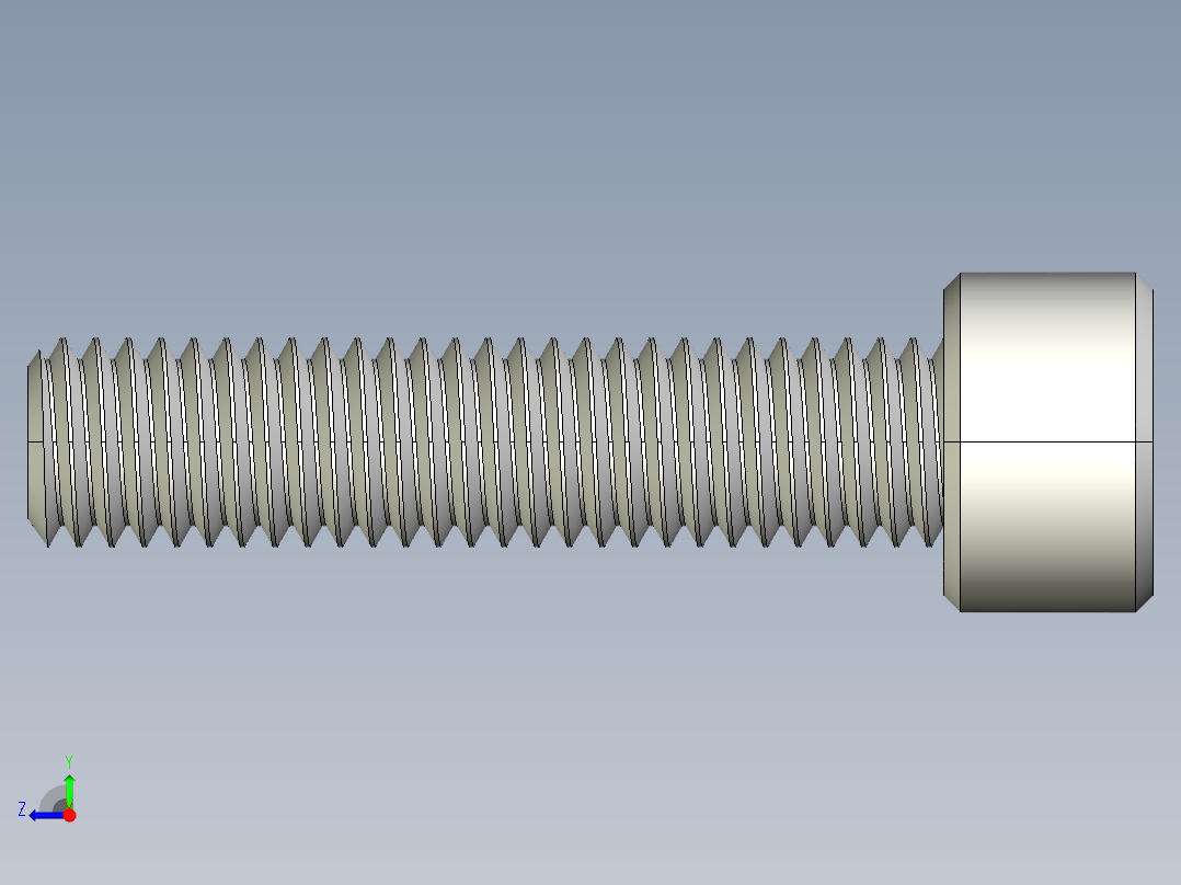 M8 x 1.25mm Thread 35mm LONG SOCKET HEAD CAP SCREW.IGS右视图