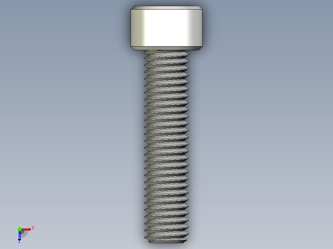 M8 x 1.25mm Thread 35mm LONG SOCKET HEAD CAP SCREW.IGS俯视图