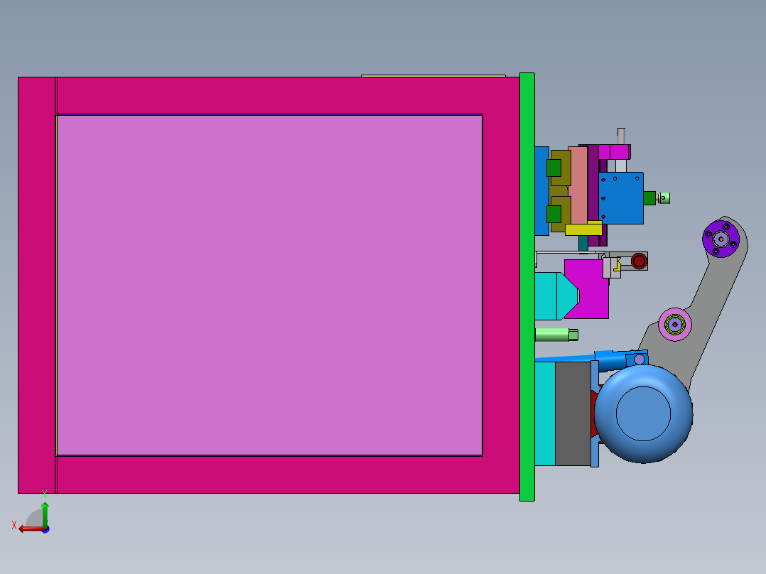 老式精车机（sw18可编辑+工程图）后视图