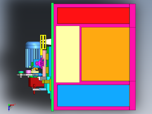 老式精车机（sw18可编辑+工程图）俯视缩略图