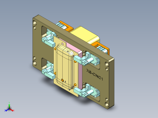 X8-笔记本CNC工装夹具三维模型CNC1-1028正等轴测缩略图