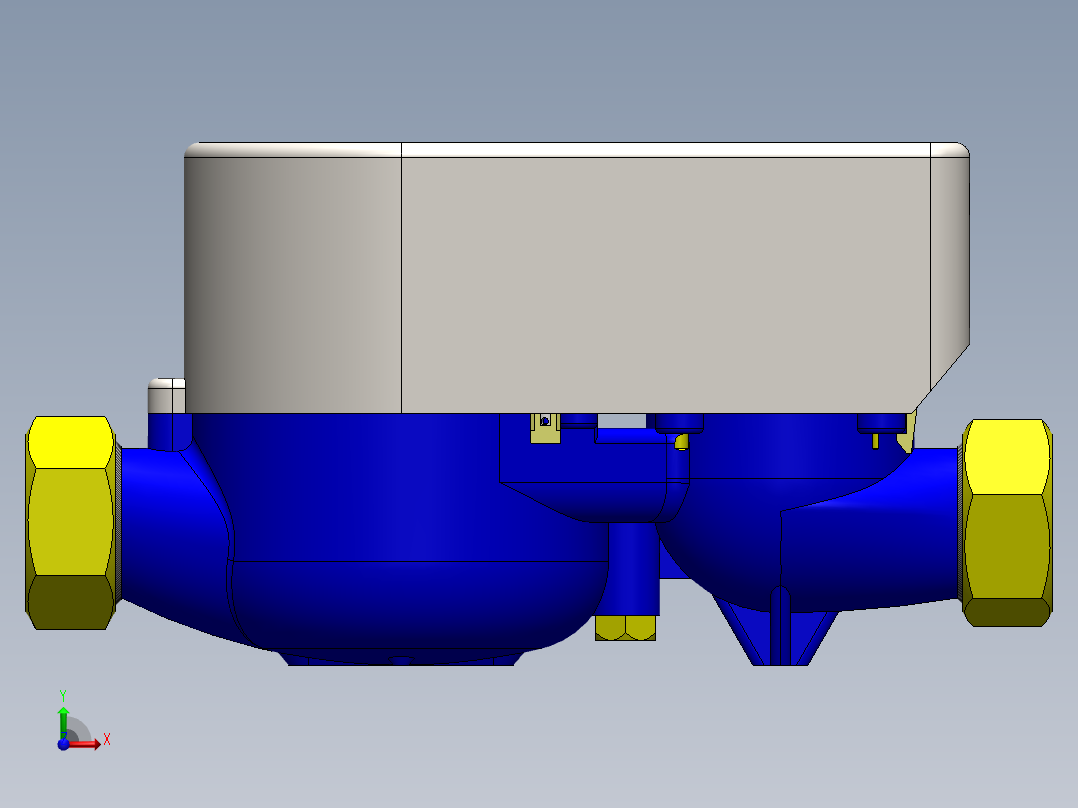 DN20 电磁智能水表三维SW模型前视图