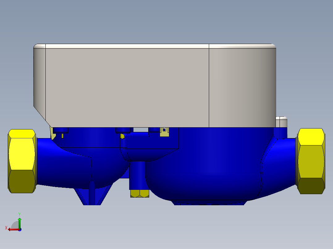 DN20 电磁智能水表三维SW模型后视图