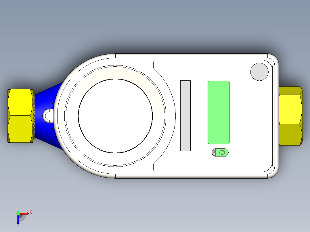 DN20 电磁智能水表三维SW模型俯视图