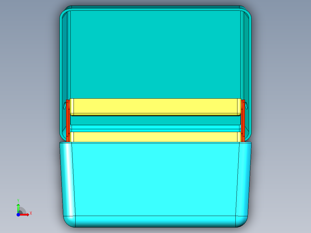三层折叠工具箱前视图