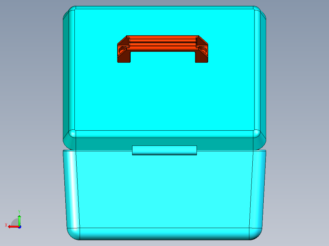 三层折叠工具箱后视图