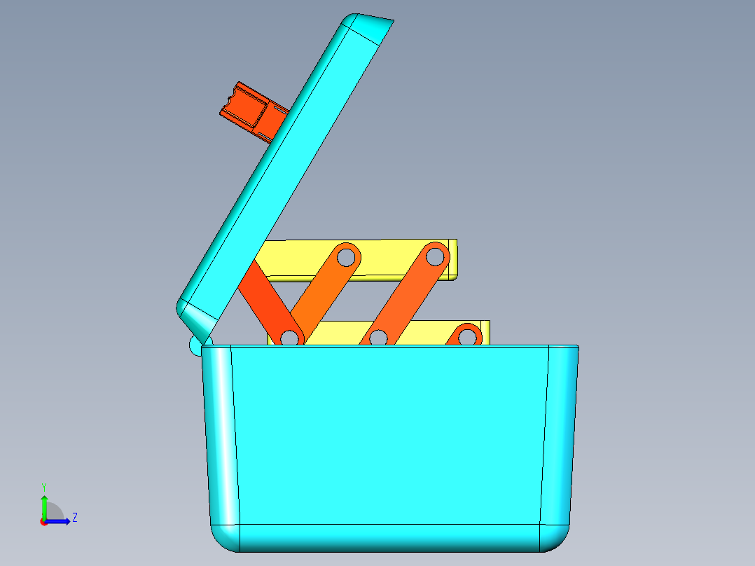 三层折叠工具箱左视图