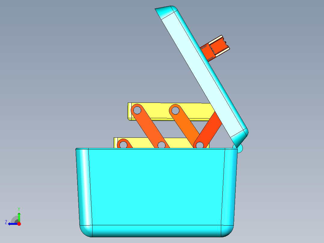三层折叠工具箱右视图