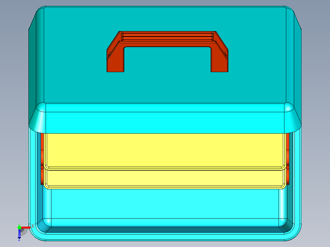 三层折叠工具箱俯视图