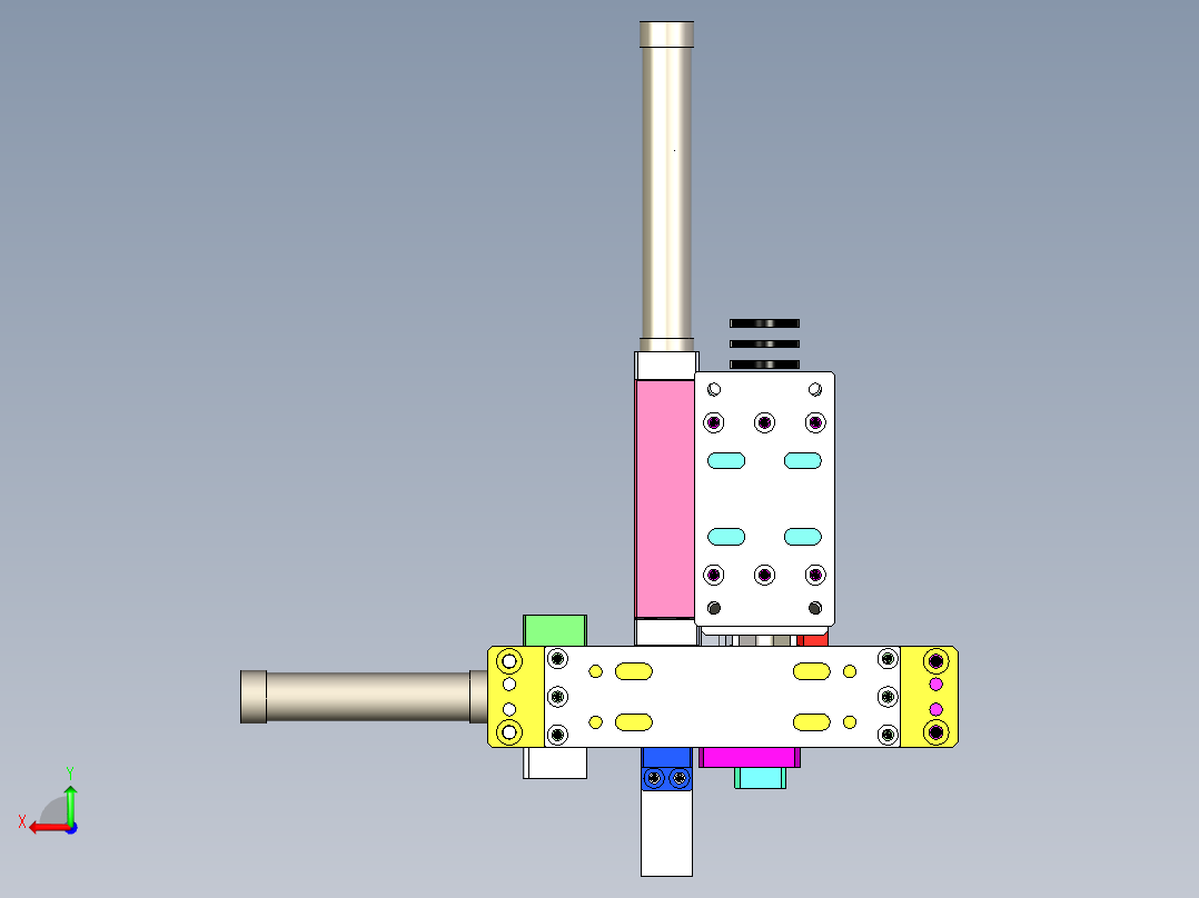 弹片直振送料分料机构后视图