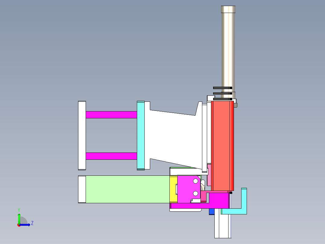 弹片直振送料分料机构左视图