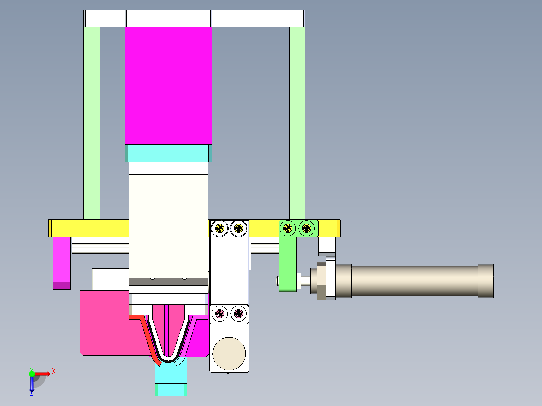 弹片直振送料分料机构俯视图