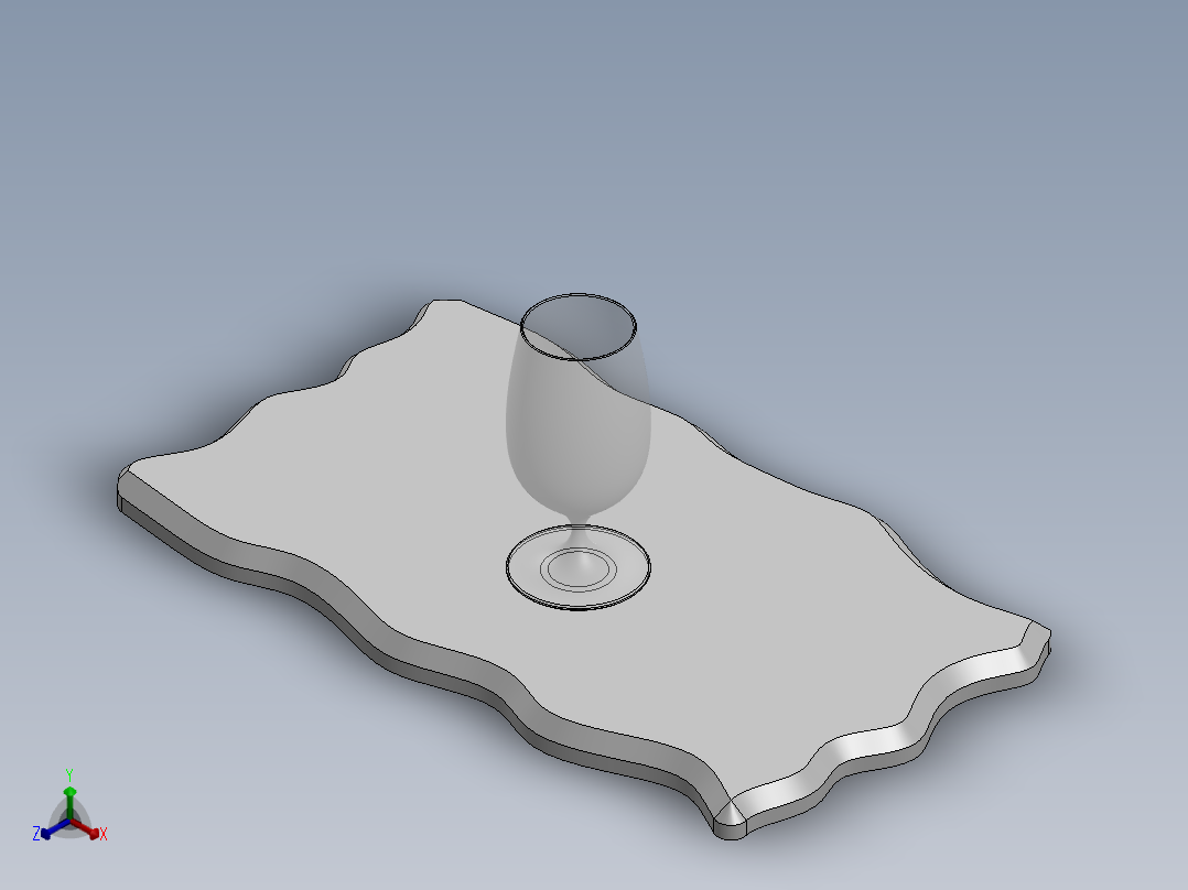 玻璃器子、杯子(34)正等轴测图