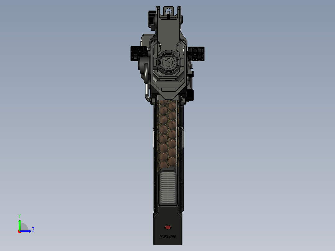 手枪左轮冲锋枪老式狙击步枪设计3D图纸akm-iridium-micro STP左视图