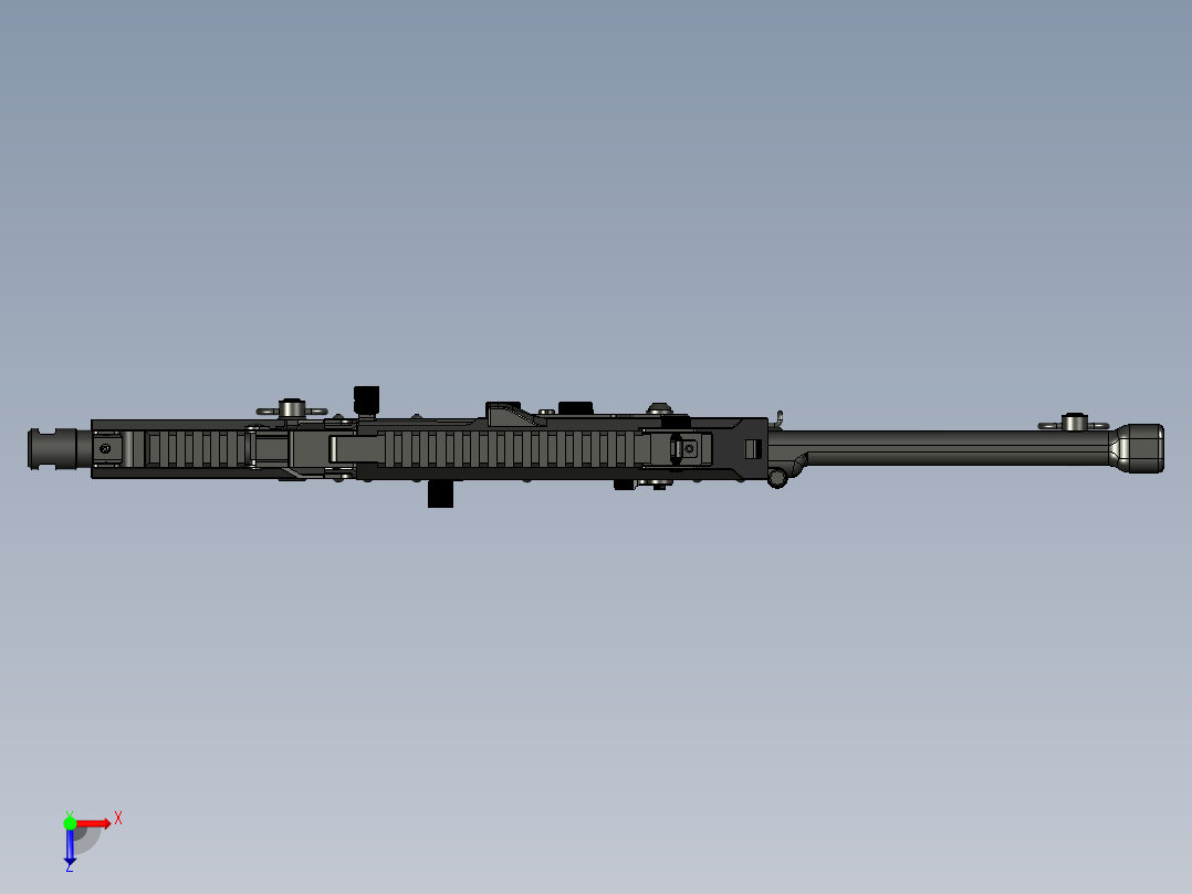 手枪左轮冲锋枪老式狙击步枪设计3D图纸akm-iridium-micro STP俯视图