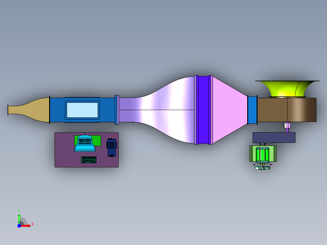 高速风洞阵风模拟装置前视图