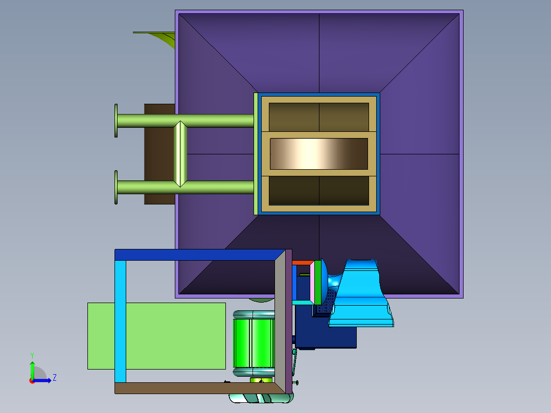 高速风洞阵风模拟装置左视图