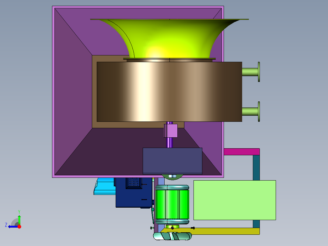 高速风洞阵风模拟装置右视图